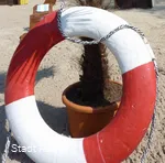 Rettungsring an der Strandlandschaft